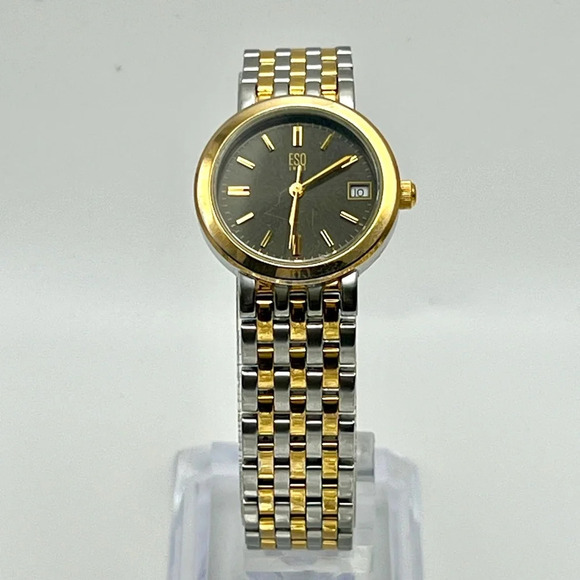 ESQ by Movado Telos Two tone Grey Silver Gold tones ladies watch working - Picture 1 of 8